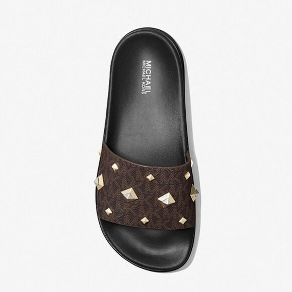 MICHAEL MICHAEL KORS Tyra Studded Logo Slide - Picture 2 of 6